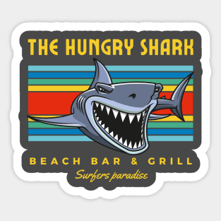 Hungry Shark, Great White Shark Beach Bar Sticker